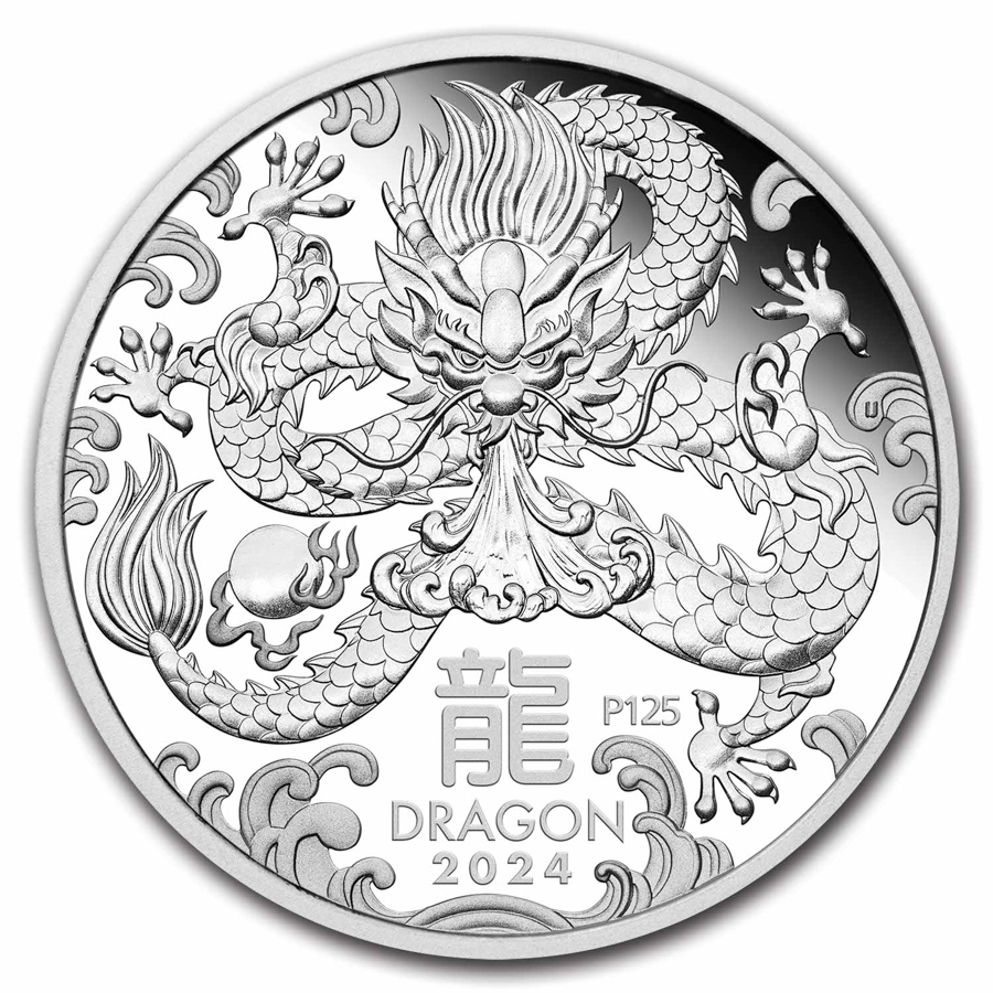 2024 Australia 1/2 oz Silver Lunar Dragon Proof (w/Box & COA